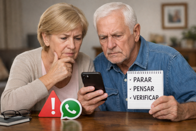 Como ensinar um idoso a parar, pensar e verificar antes de responder no WhatsApp